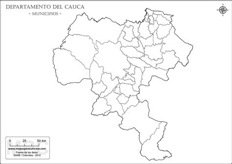 Mapas Del Departamento Del Cauca Para Colorear