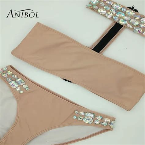 Buy Anibol Luxury Crystal Bikini Rhinestone Jewelry Woman Swimsuit Sexy