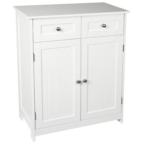 Priano Bathroom Cabinet 2 Drawer 2 Door Storage Cupboard Unit Furniture