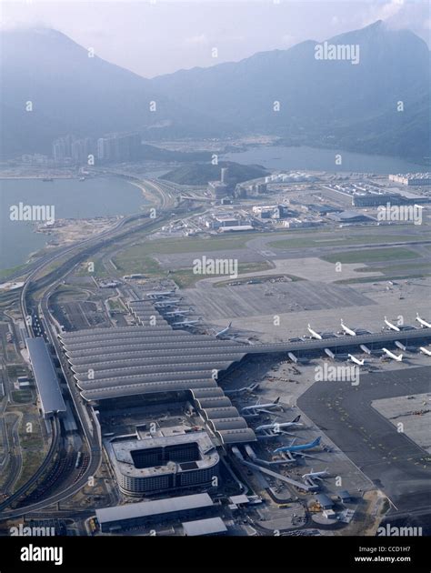 Chek Lap Kok Hong Kong International Airport Aerial View Stock Photo