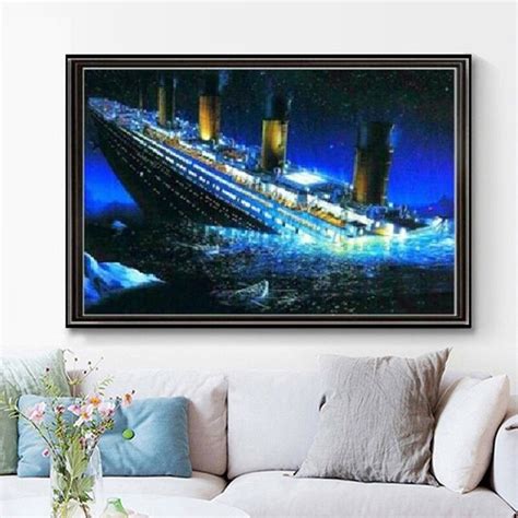 Titanic Diy 5d Diamond Painting Embroidery Cross Stitch Kit Office Wall