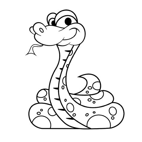 Print een kleurplaat van een slang. Leuk voor kids - slangen-0003