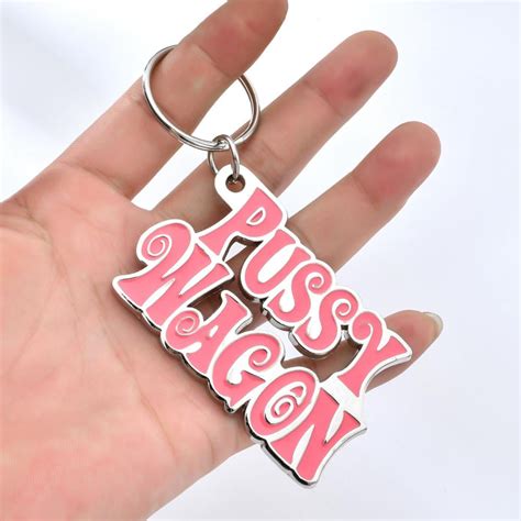 Pussy Wagon Pink Letter Keychain — Bffwholesale
