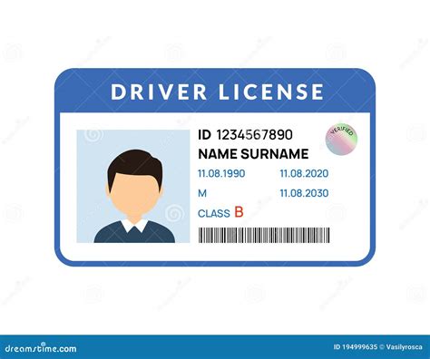 Driver Licence Icon Driver Id Card Vector License Stock Vector