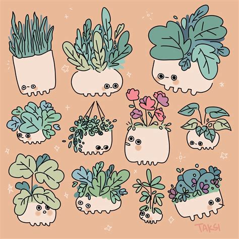 11 Twitter Plant Doodle Sketch Book Cute Art