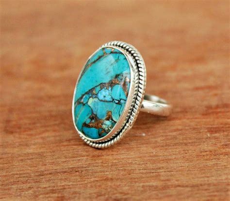 Blue Mohave Turquoise Ring Made In Sterling Silver Alternate Etsy
