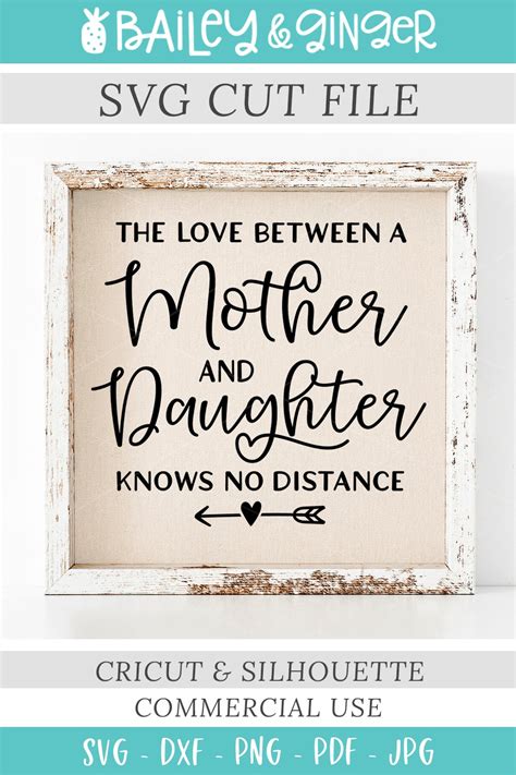 Commercial Use The Love Between Mother And Daughter Knows No Distance Svg Cut File Mother