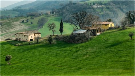 Nature Landscape Hill House Grass Italy Trees Forest Field