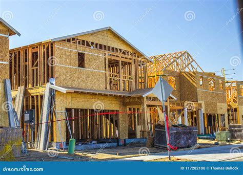 Framing Of New Two Story Home Construction Stock Photo Image Of Home