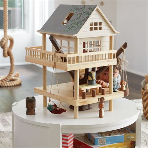 Treehouse Play Set And Wooden Forest Animals Popsicle Stick Crafts