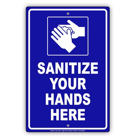 Sanitize Your Hands Here Noticenovelty Display Office Notice Outdoor