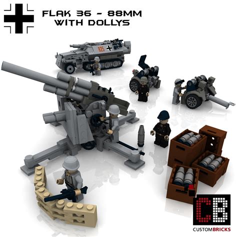 Custombricksde Lego Custom Ww2 Artillerie Flak 36 88mm