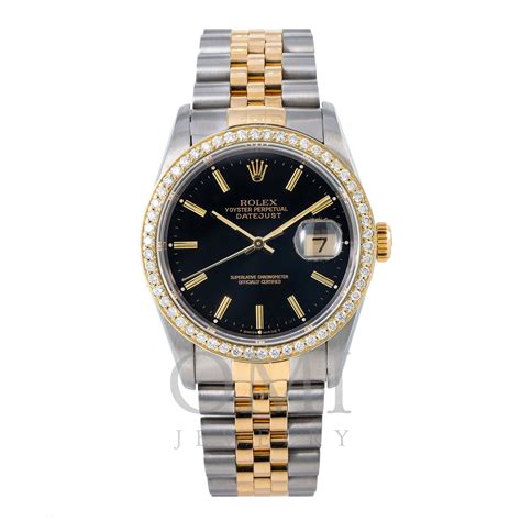 Rolex Datejust 16233 36mm Black Dial With Two Tone Jubilee Bracelet