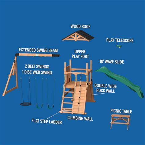 Backyard Discovery Endeavor Ii Residential Wood Playset With Slide In