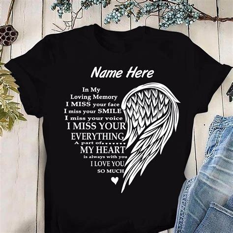 Personalized Memorial Shirt Lost Of A Loved One T Missing Etsy