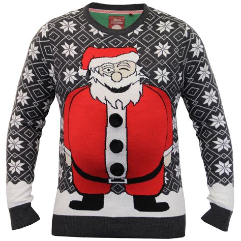 Mens Christmas Jumper Brave Soul Knitted Xmas Sweater Santa Snowman 3d