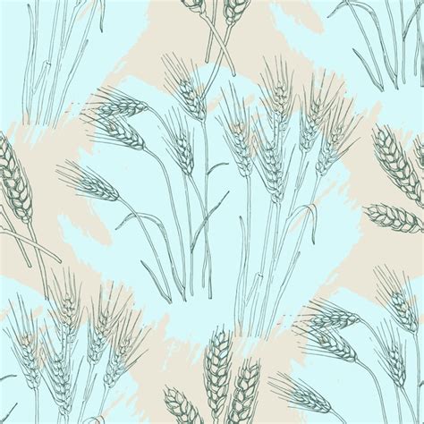 Premium Vector Wheat Agriculture Seamless Pattern