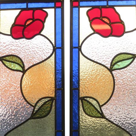 Traditional Simple Stained Glass Panel From Period Home Style