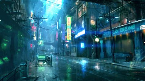 Cyber Dreamfall Chapters Neon Street Artwork Futuristic Digital