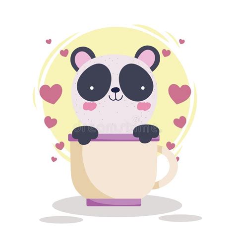 Panda On Cup Stock Vector Illustration Of Cartoon Cute 213485160