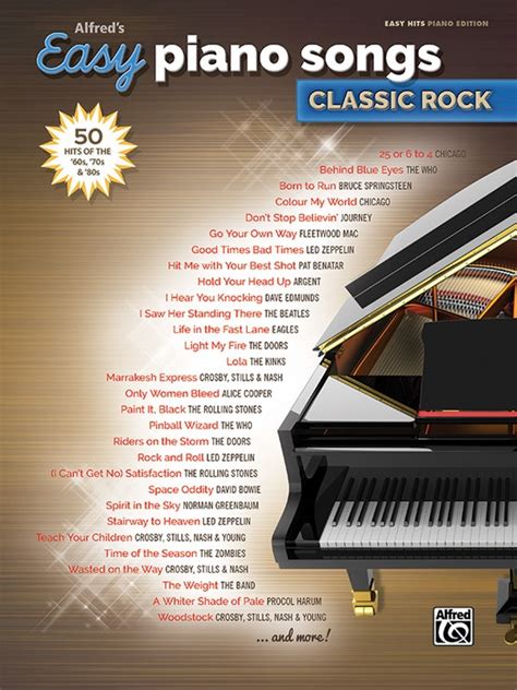 Alfreds Easy Piano Songs Classic Rock Pianovocalguitar Book