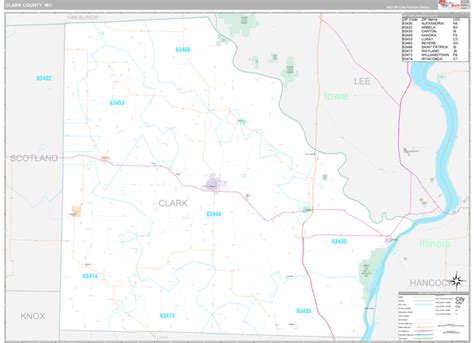Clark County Mo Wall Map Premium Style By Marketmaps Mapsales