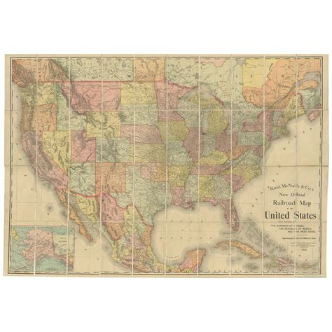 4 Original Antique Maps Of American States By Rand Mcnally Circa 1900