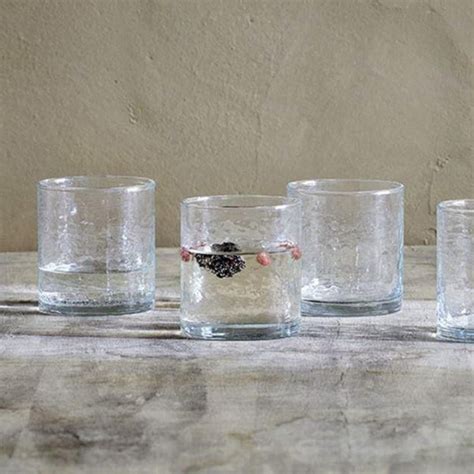Hammered Recycled Glass Tumblers Set Of Four