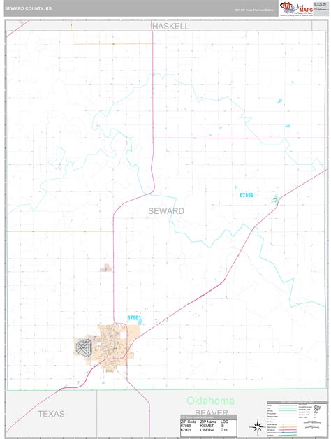 Seward County Ks Wall Map Premium Style By Marketmaps
