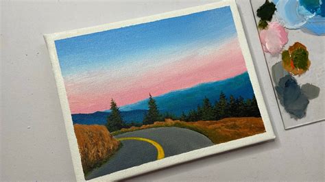 How To Paint A Road Acrylic Painting For Beginners Tutorialeasy