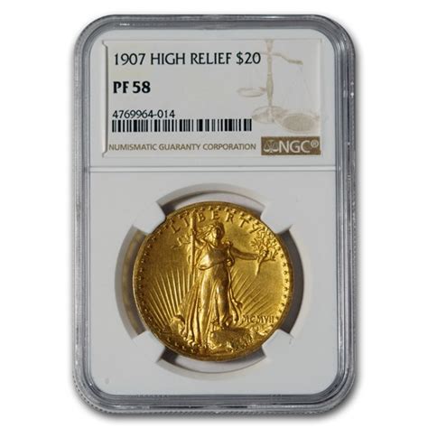 Buy 1907 20 St Gaudens Gold Double Eagle High Relief Pf 58 Ngc Apmex