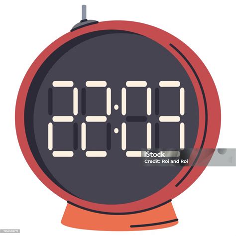 Beeping Alarm Clock Vector Cartoon Illustration Isolated On A White