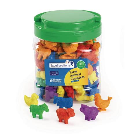 Excellerations Math Manipulatives Set Of 108 Farm Animal Counters 15