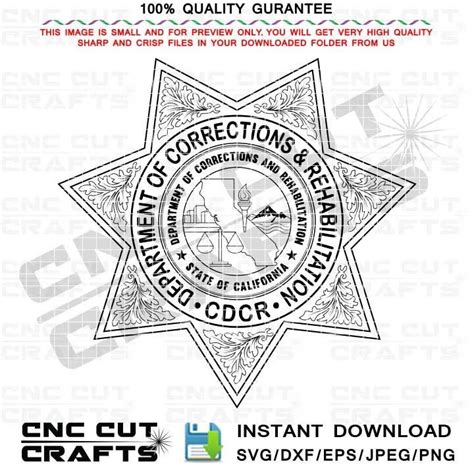 Cdcr Svg Seal Star Badge Vector File California Dept Of Etsy Uk