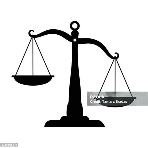 Balance Scale Of Justice Icon Unbalanced Stock Illustration Download