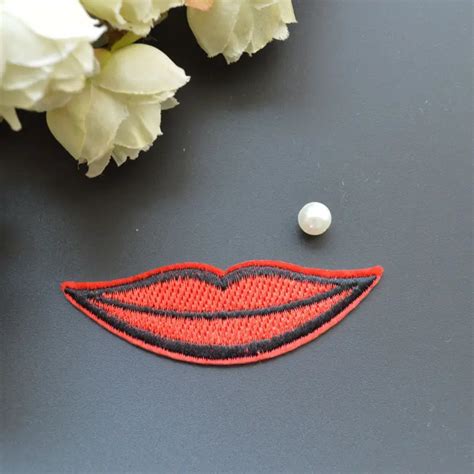 7823cm Sexy Mouth Patch Red Lips Patches Embroidered Iron On Patches