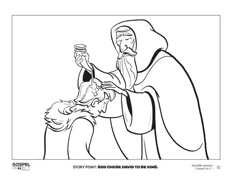 Samuel Anointing David As King Coloring Pages Sketch Coloring Page