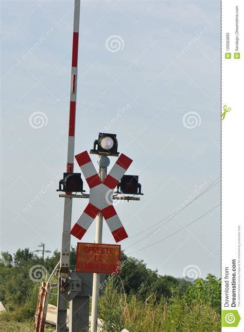 Train Passing Sign Stock Image Image Of Forbidden Signal 120583893