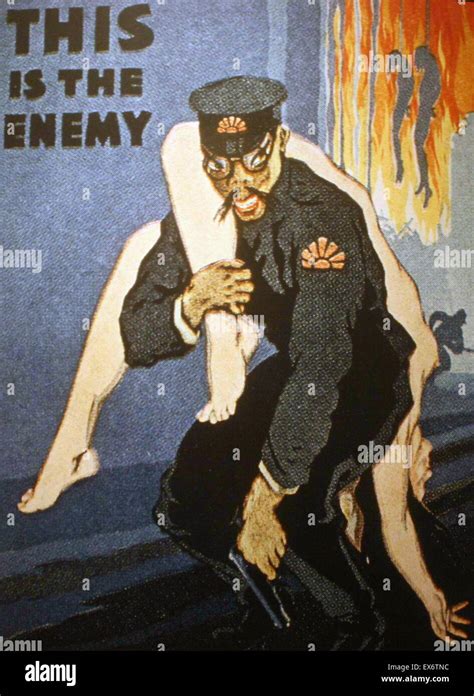 Anti Japanese Propaganda Poster This Is The Enemy 1942 Stock Photo