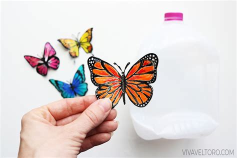 Milk Jug Butterflies And A Butterfly Life Cycle Recycling Craft Viva