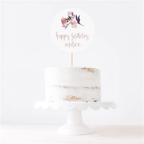 Floral Cake Toppers Instant Download Printable Template Kids Etsy