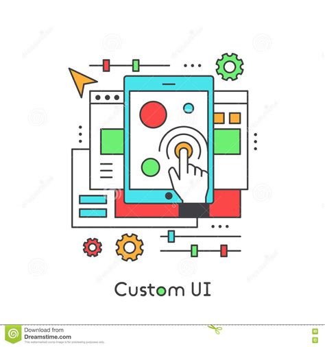 Ui Ux Custom Design Developing User Experience Stock Illustration