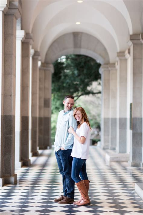 Engagement Portrait Arms Around From Behind State Capitol Downtown