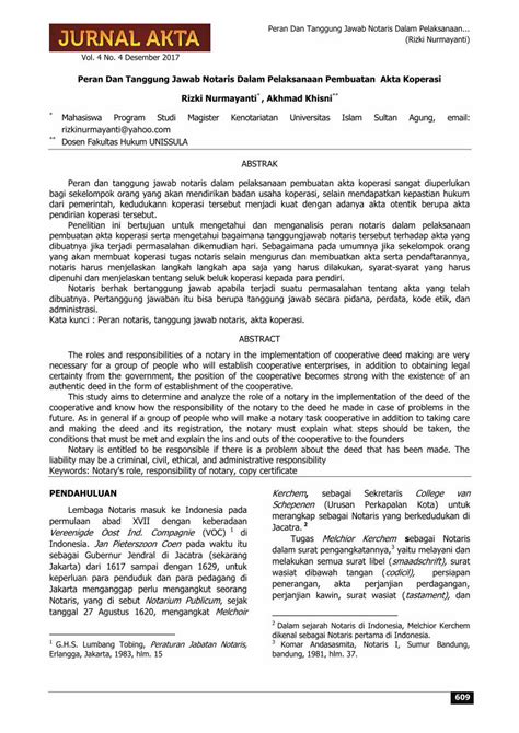 PDF Peran Dan Tanggung Jawab Notaris Dalam Pelaksanaan DOKUMEN TIPS