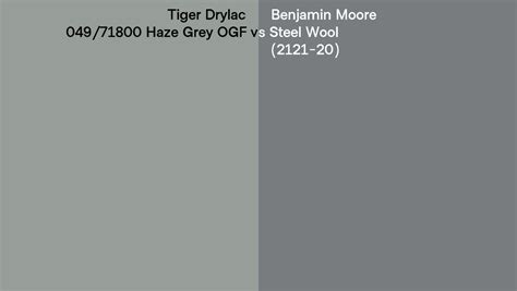 Tiger Drylac 049 71800 Haze Grey OGF Vs Benjamin Moore Steel Wool 2121