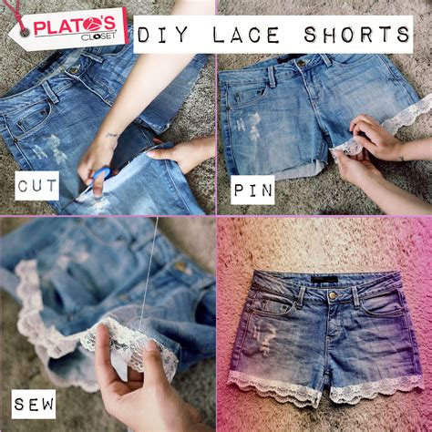 Diy Video On How To Turn Old Worn Jeans Into Cute Lace Shorts Lace