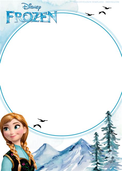 10 Frozen With Snowy Mountain Birthday Invitation Templates Seven