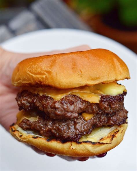 Recipe For A Double Cheeseburger In A Grilled Brioche Bun With Truffle