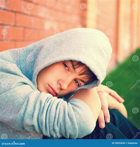 Sad Teenager Outdoor Stock Photo Image Of Cheerless 90093848