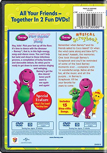 Barney Dino Dancin Tunes Musical Scrapbook Double Feature Dvd On